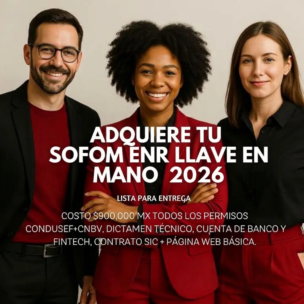 Equipo de asesores Dinámica Social - SOFOM E.N.R. llave en mano lista para entrega 2026